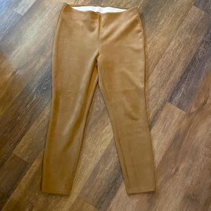 Chico’s faux suede camel colored leggings.